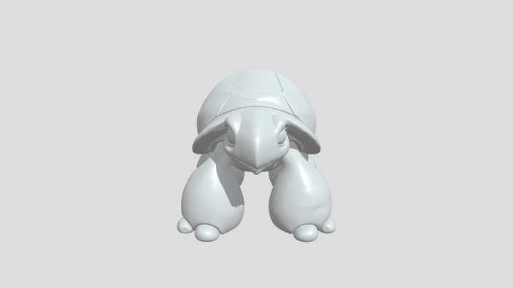 Cartoon-style green turtle 3D Model