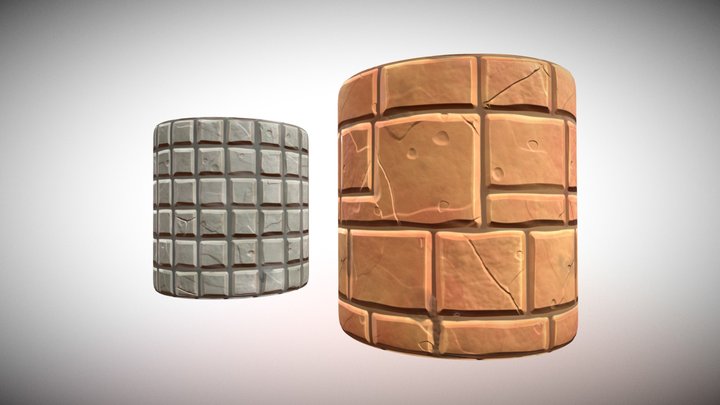 Stylized Bricks Texture 3D Model