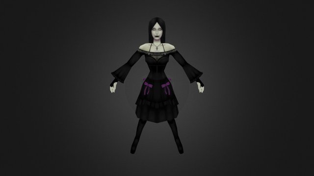 Gothic Girl 3D Model