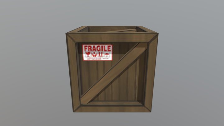 Hand Painted Crate 3D Model