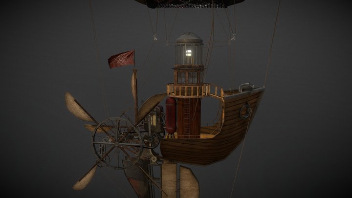 Steampunk Ship 3D Model