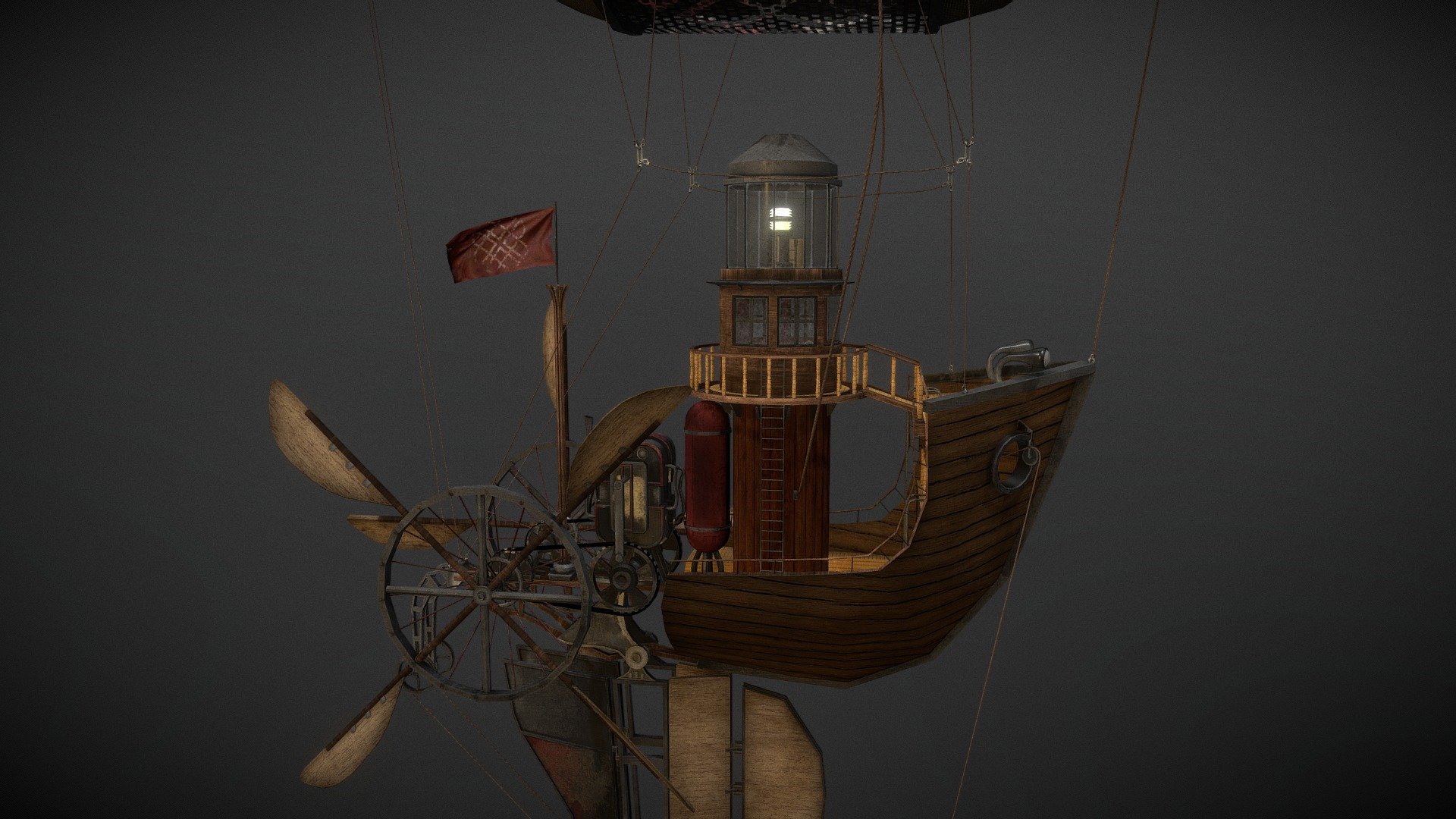 Steam ship 3d model фото 24