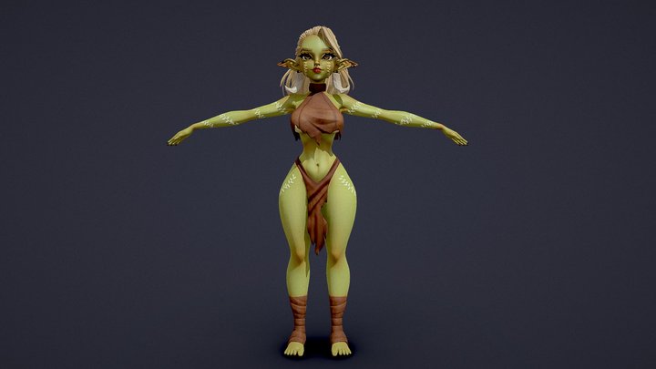 GameReady female оrc сharacter 3D Model