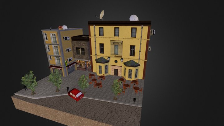 Barcelona CityScene 3D Model
