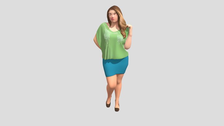 woman in fashionable clothing 3D Model