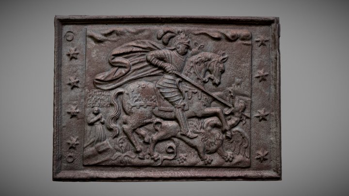 Saint George vs Dragon Panel 3D Model