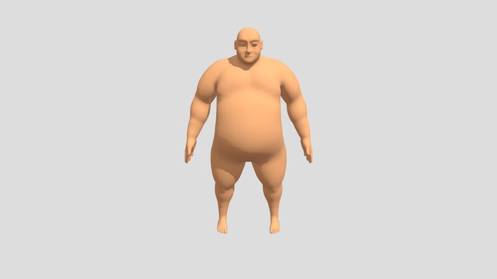 Retopolized Fat Basemesh Lowpoly 3D Model