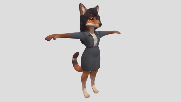 Business Fox Female 3D Model