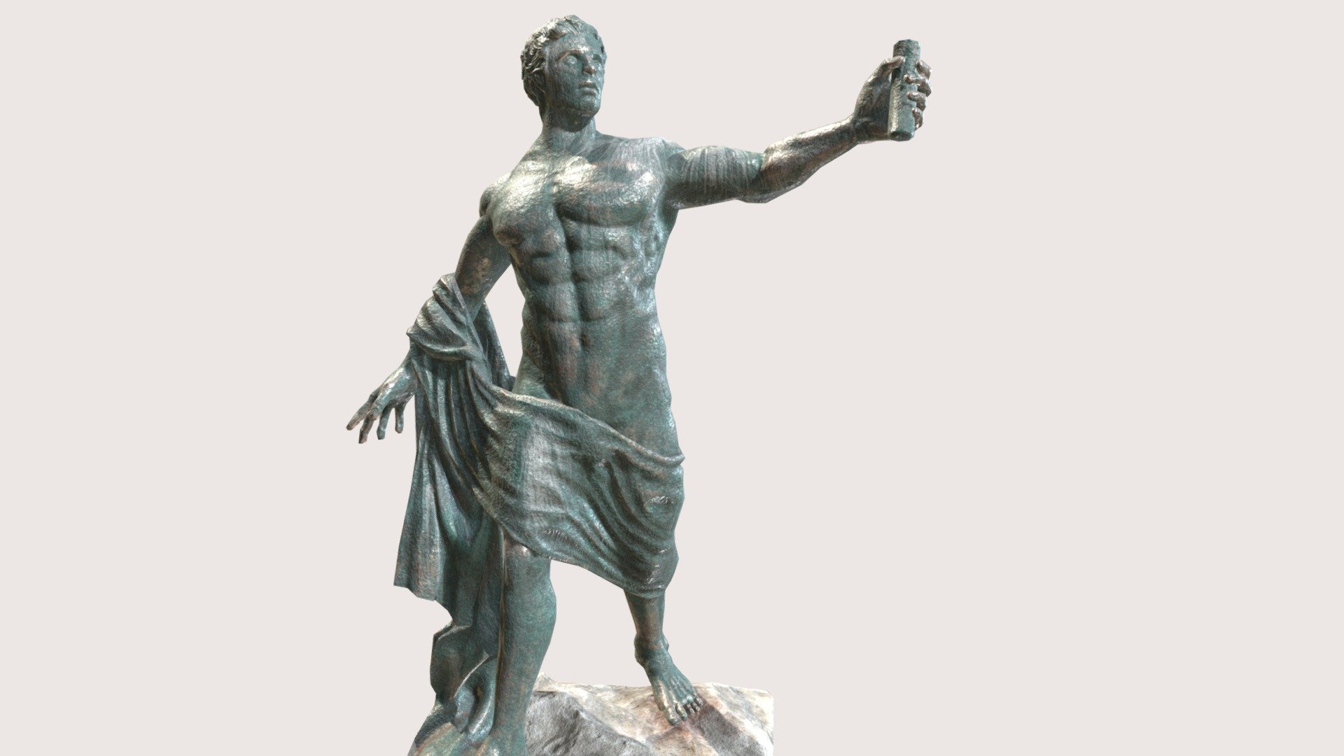 Roman Statue Oxidized Bronze