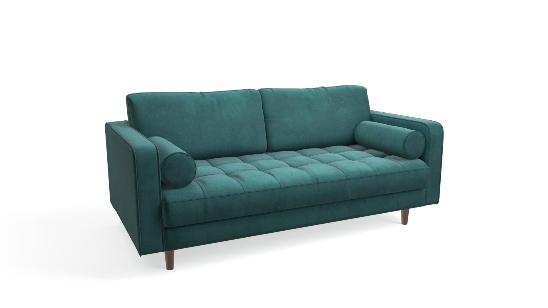 Scott 2 Seater Sofa, Petrol Cotton Velvet