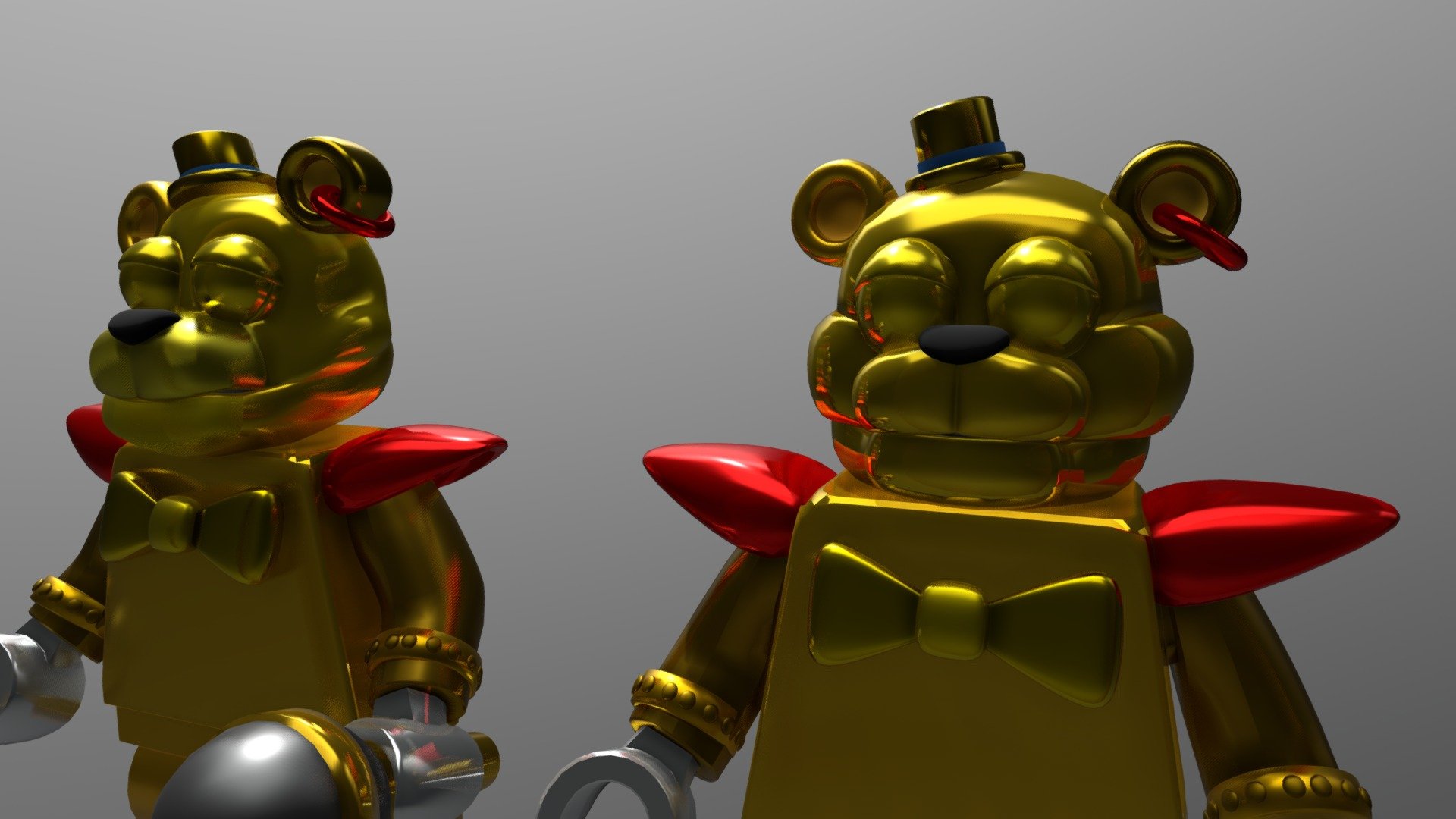 Lego Glamrock Freddy Statue V1v2 Download Free 3d Model By Rezer