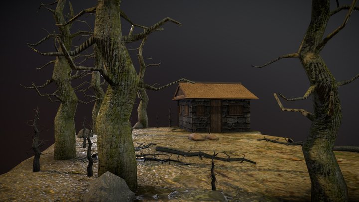 Cliff cabin model 3D Model