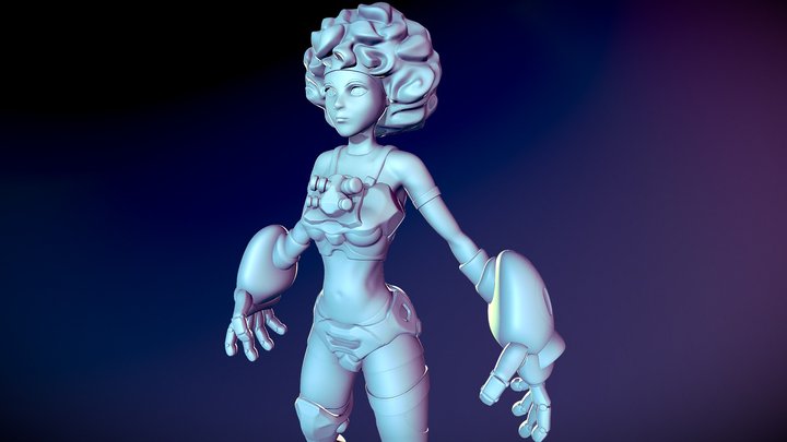 Sci-fi girl sculpt high-poly 3D Model