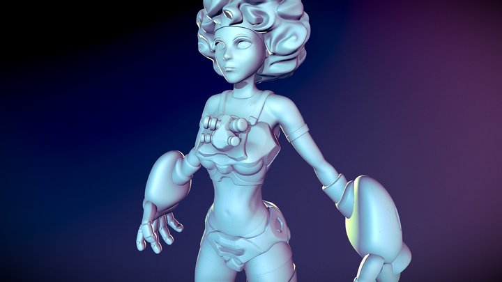 Sci-fi Girl - High-poly Basemesh 3D Model