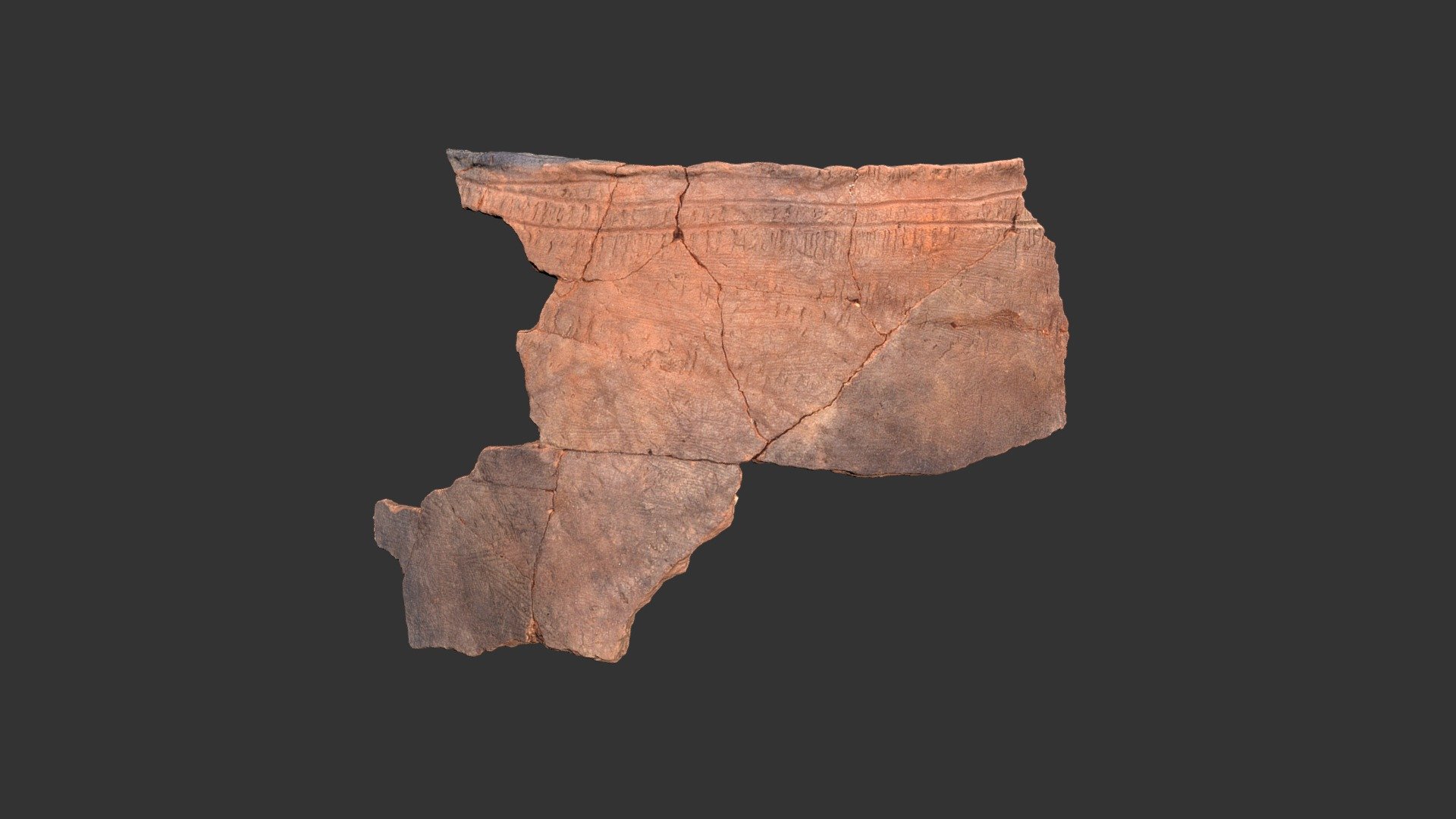 Uwharrie Cordmarked Jar Rim (2238p1609)