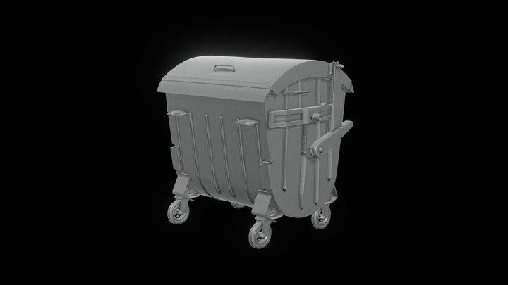 Large outdoor soviet metal trash bin