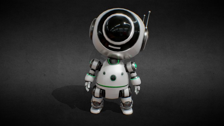 Glitch - Cute Robot 3D Character Asset BHS 3D Model