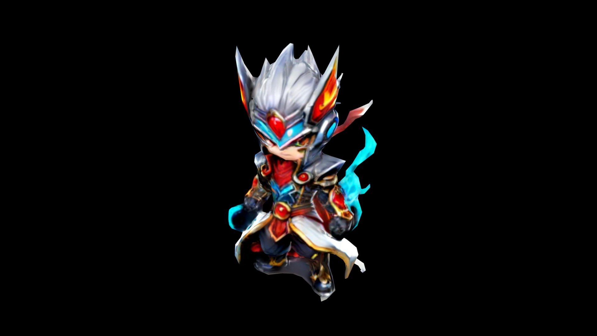 Anime-style illustration of a warrior with white - Download Free 3D ...