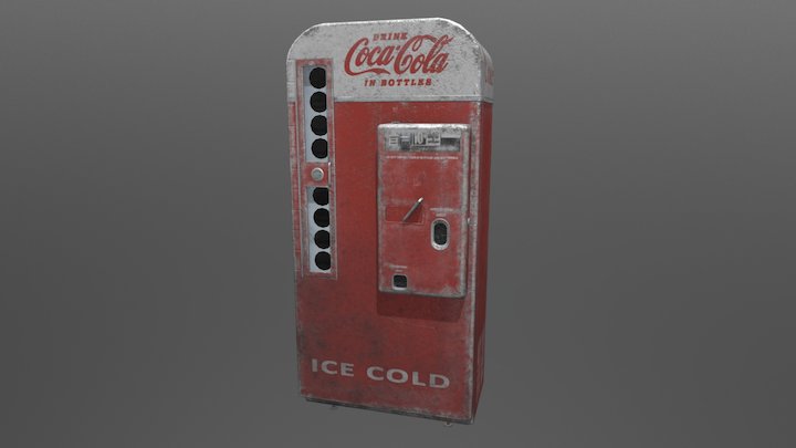 Rusted 1950's Coca Cola Vendo 81 3D Model