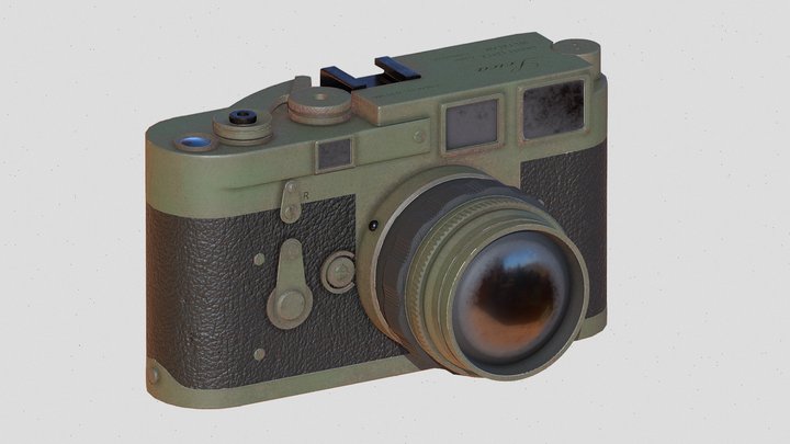 Vintage Camera Green Army - Game Ready Asset