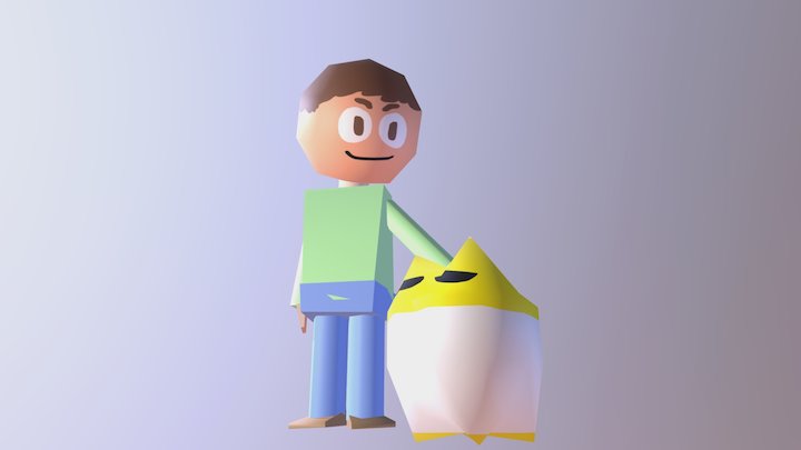 Carl And Frogo 3D Model