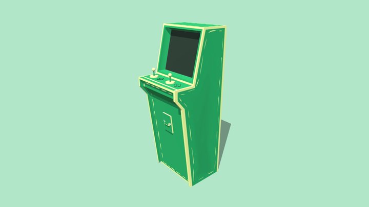 arcade kast groen 3D Model