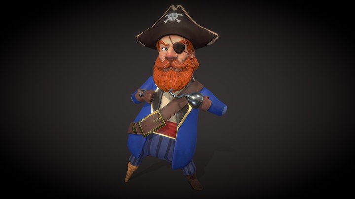 Pirate Character Cartoon 3D Model