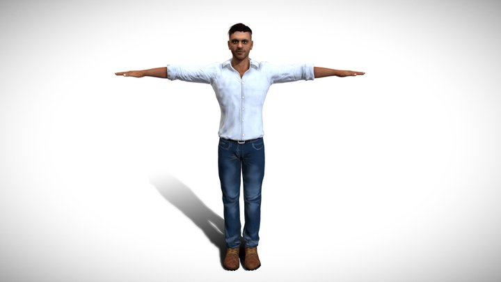 Office Man Architect ( Rigged & Blendshapes ) 3D Model