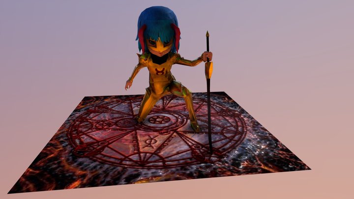 Golden Devil 3D Model