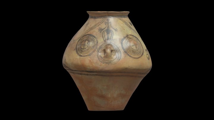Cucuteni-Tripolye culture pot with a mermaid 3D Model