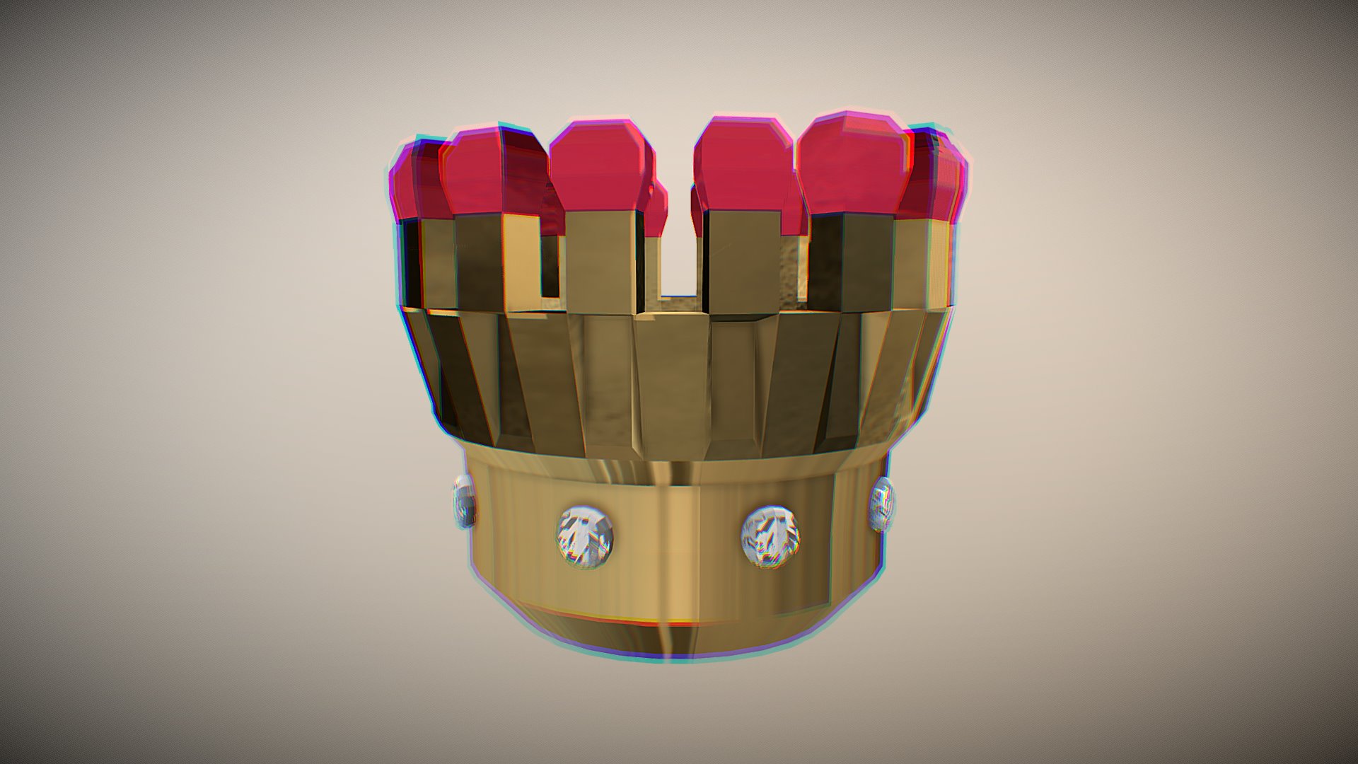 3D model Royal Crown - This is a 3D model of the Royal Crown. The 3D model is about a colorful object with a design on it.