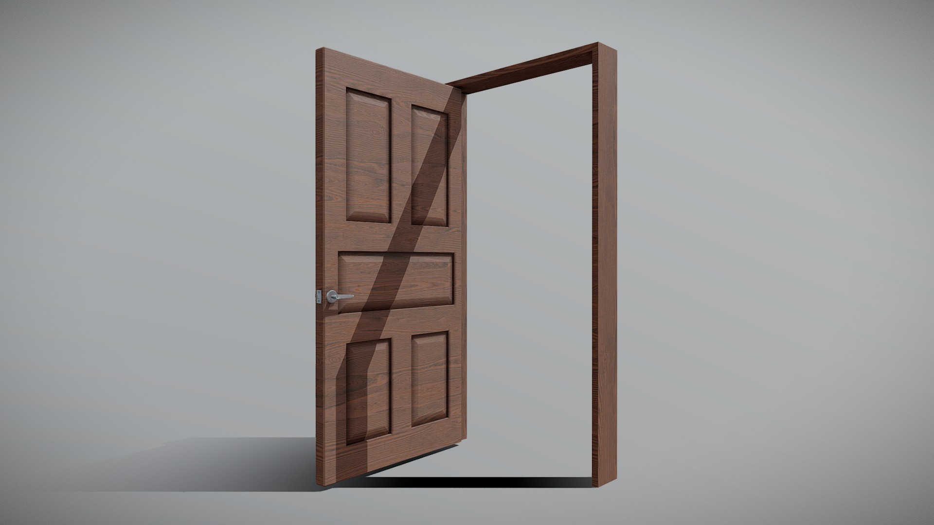 3D model Door (Ipe wood) - This is a 3D model of the Door (Ipe wood). The 3D model is about a wood frame with a door.