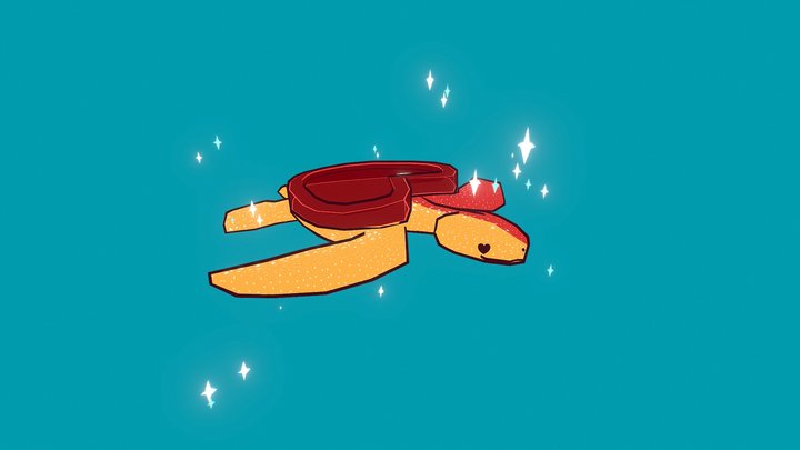 Heart Candy Dinosaur Turtle Archelon 3D Model