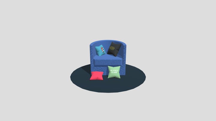 Nice and cute little sofa 3D Model