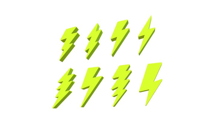 Lightning Bolt Sign Electric Energy Power Symbol 3D Model