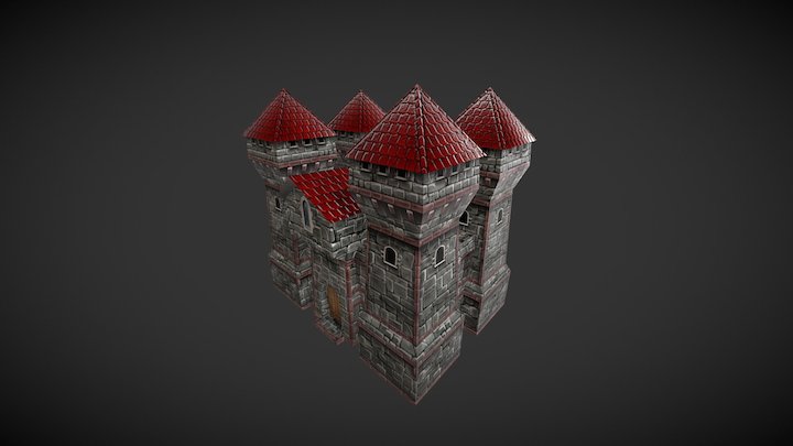 RTS Fantasy Buildings - Human Barracks 3D Model