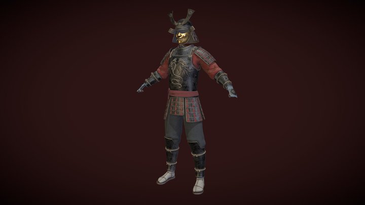 Samurai God of War - Fantasy Clothing 3D Model