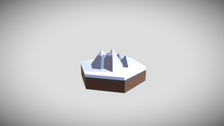 Snow-capped mountains diorama - minimal 3D Model