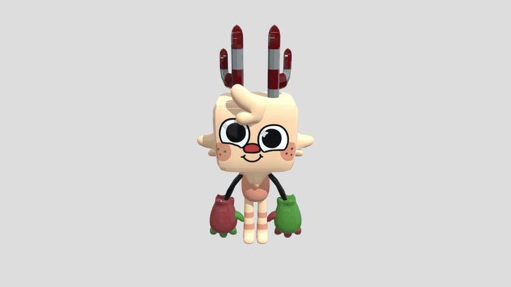 Dandy World Rudie Deer Nose Red Goob New Skin 3D Model