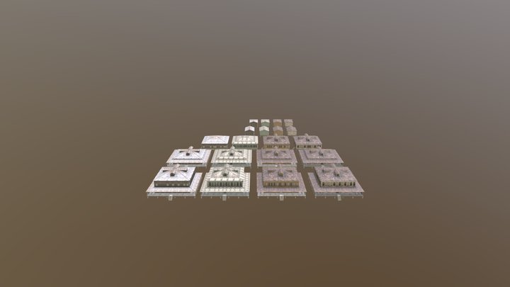 New Orleans Wood Houses Pack 3D Model