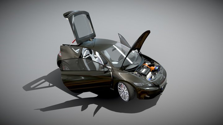 Honda_CRZ_2014_PBR 3D Model