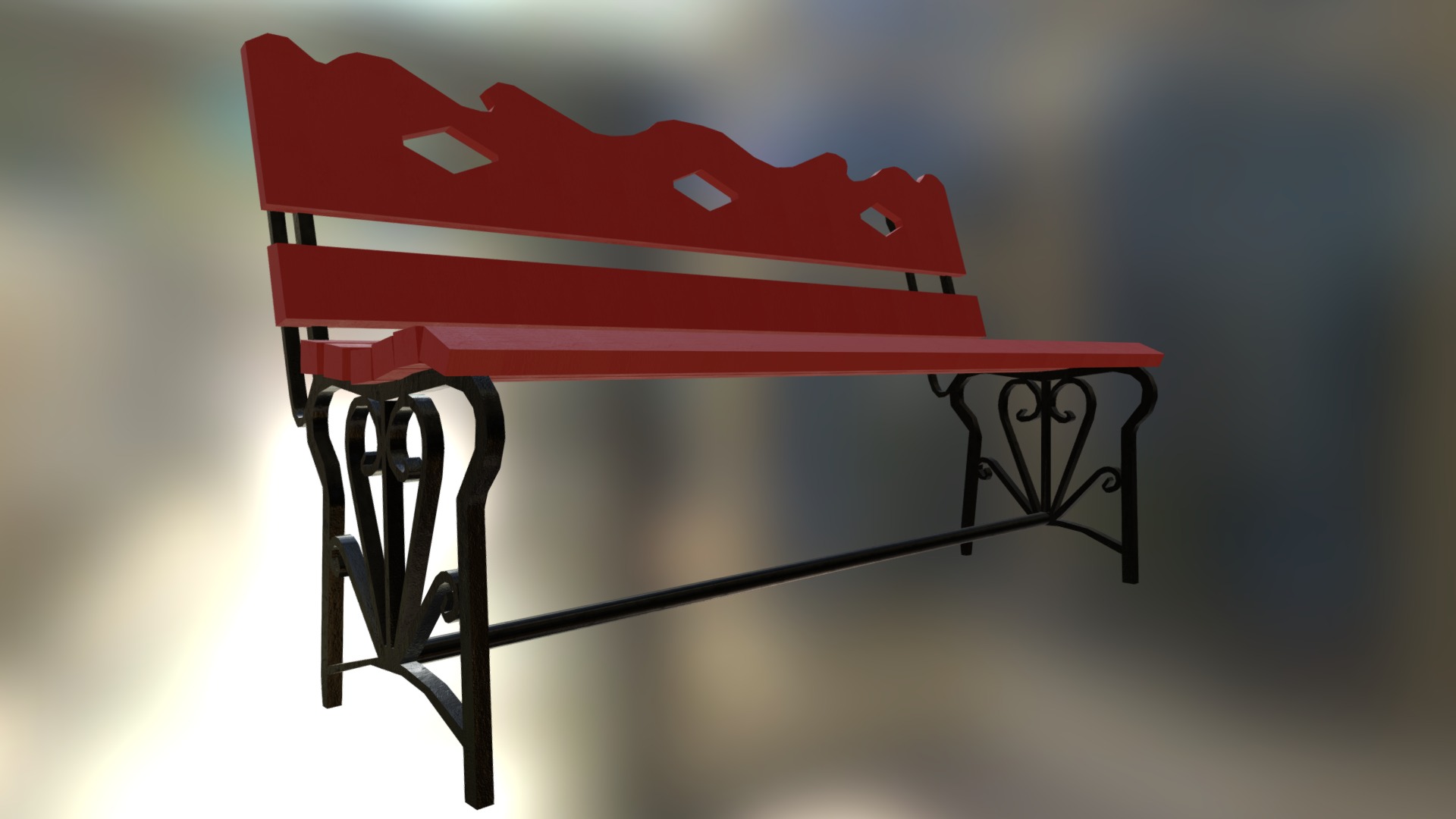 3D model Lavka - This is a 3D model of the Lavka. The 3D model is about a red and black table.
