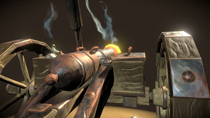 [Student Work] Stylized Artillery Cannon 3D Model