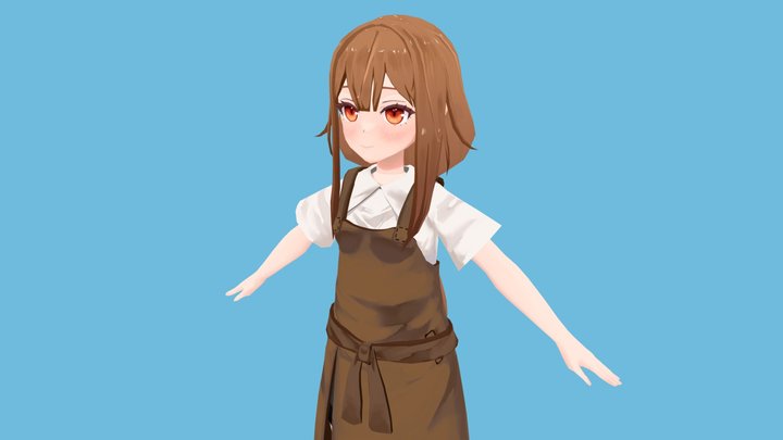 Anime Blacksmith Girl 1 Rigged 3DModel 3D Model