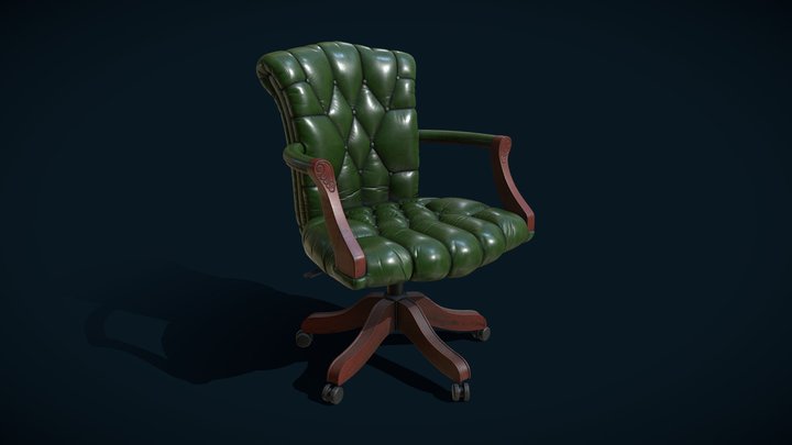 Green leather armchair – Free 3D Model STL