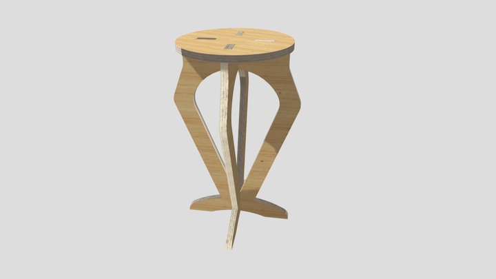 Pine Stool 3D Model