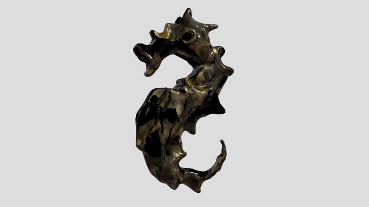 MidJourney Seahorse 3D Original Sculpt 3D Model