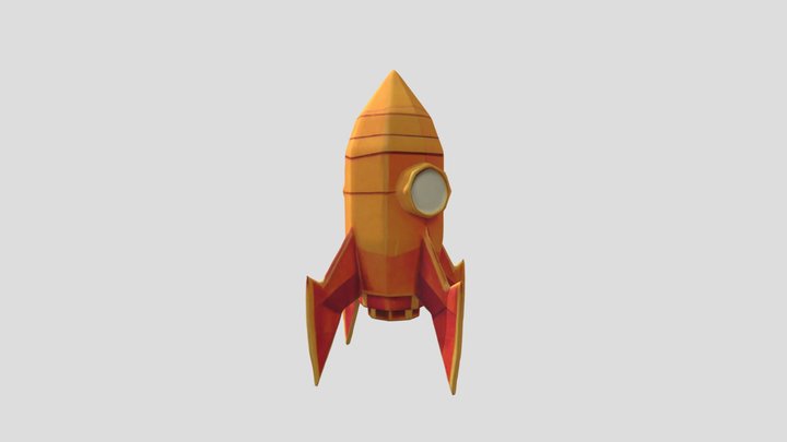 Low poly rocket 3D Model