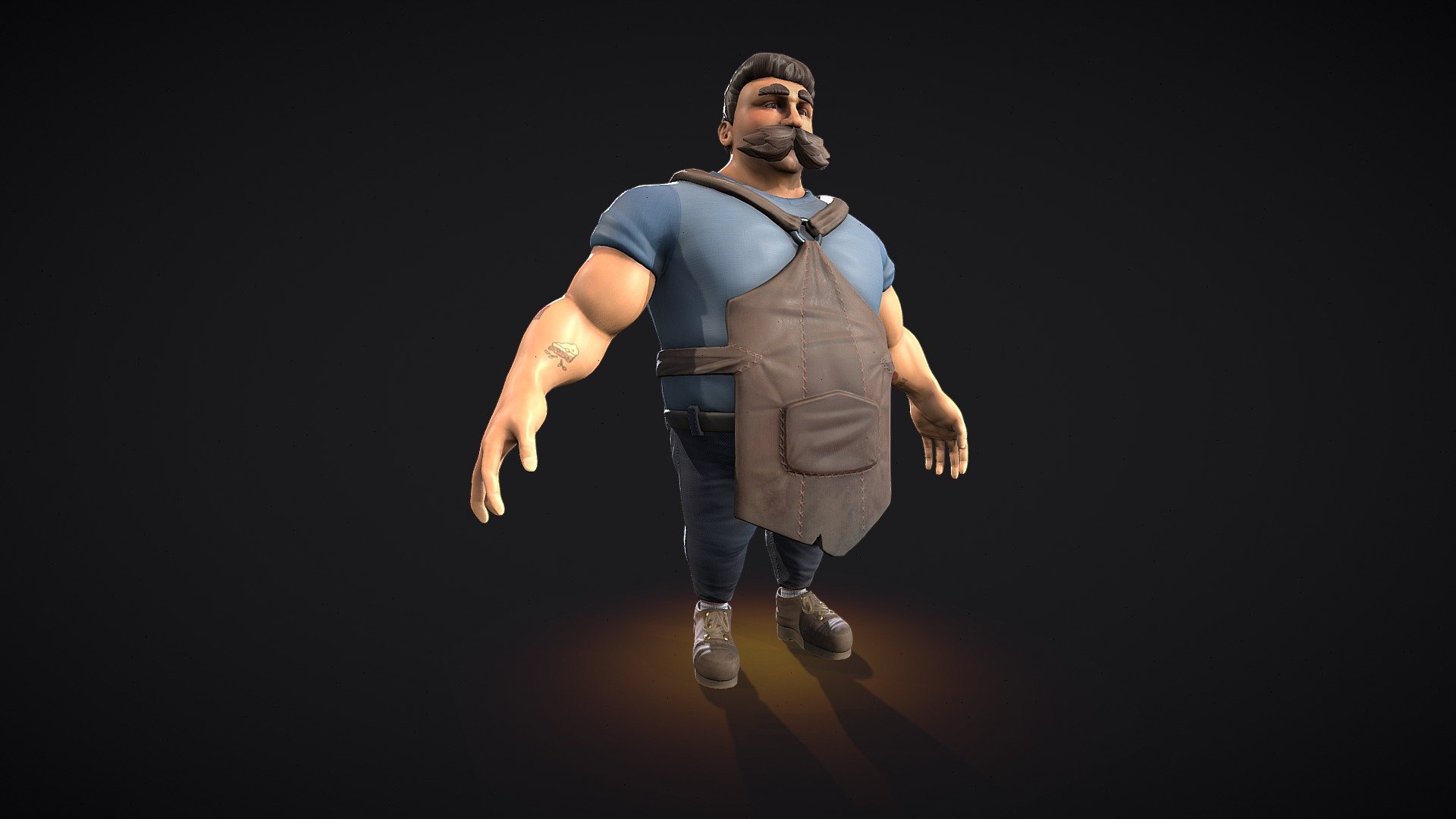 Stylized French Cheese Maker - 3D model by William_Hertzog (@William_H ...