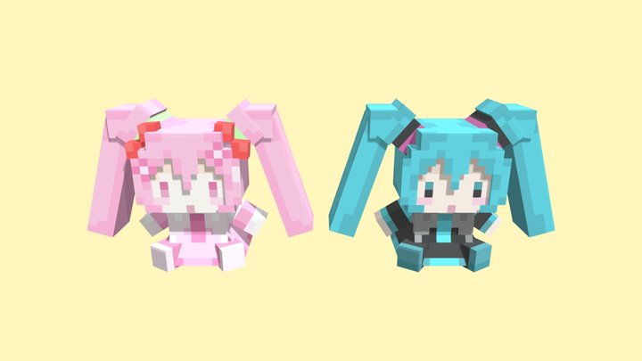 MIKU MINECRAFT PLUSHIES 3D Model